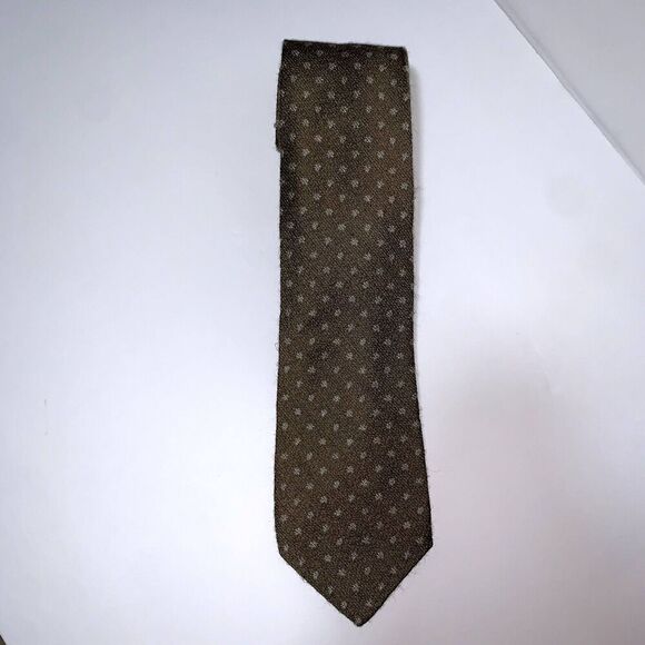 VINTAGE MEN'S DOT 65% WOOL AND 35% SILK  DONNA KARAN SIGNATURE TIE. - Picture 3 of 8